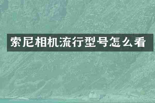 索尼相机流行型号怎么看