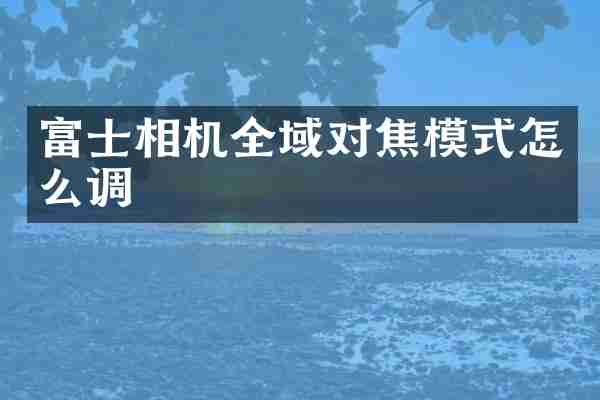 富士相机全域对焦模式怎么调