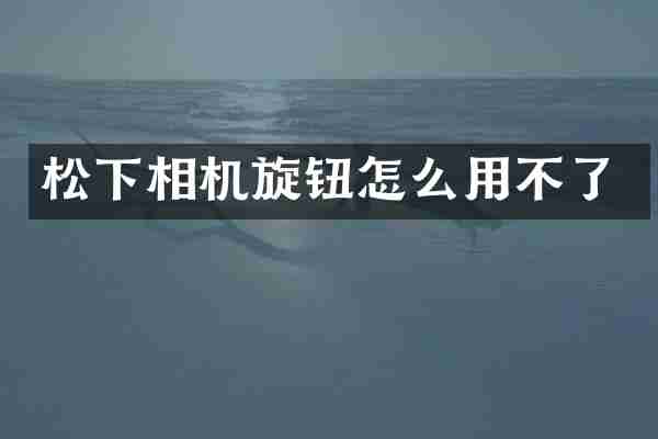 松下相机旋钮怎么用不了
