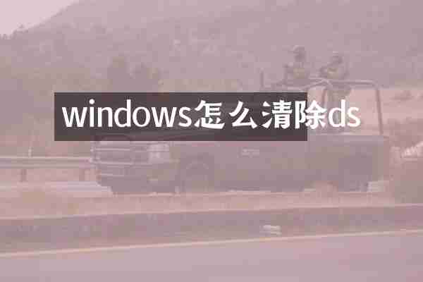 windows怎么清除ds