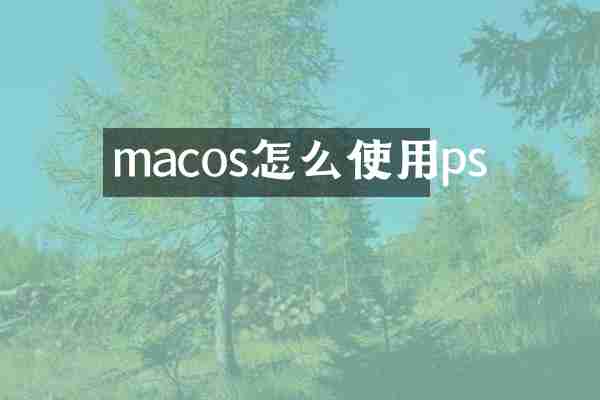 macos怎么使用ps