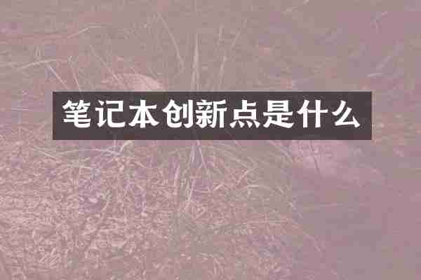笔记本创新点是什么
