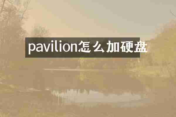 pavilion怎么加硬盘