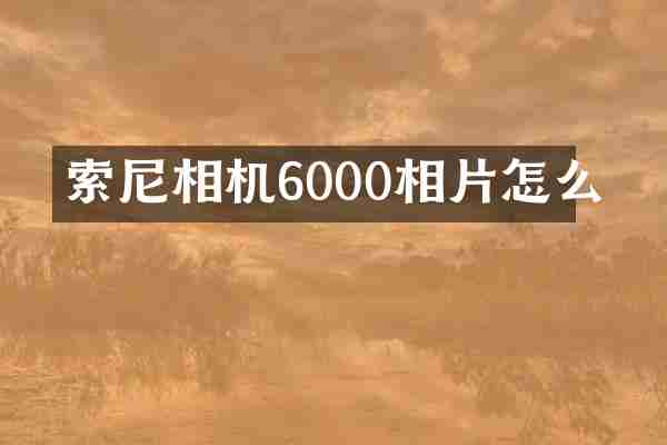 索尼相机6000相片怎么