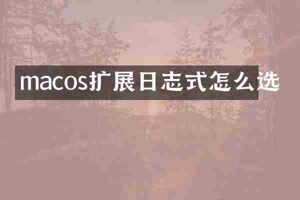 macos扩展日志式怎么选
