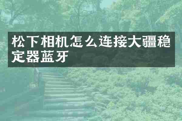 相机怎么连接大疆稳定器蓝牙