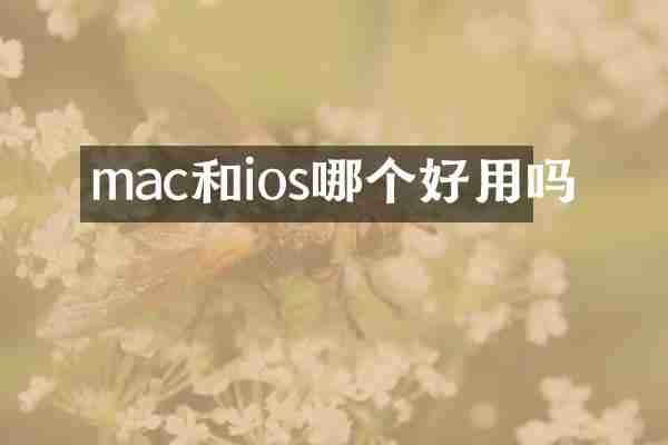 mac和ios哪个好用吗