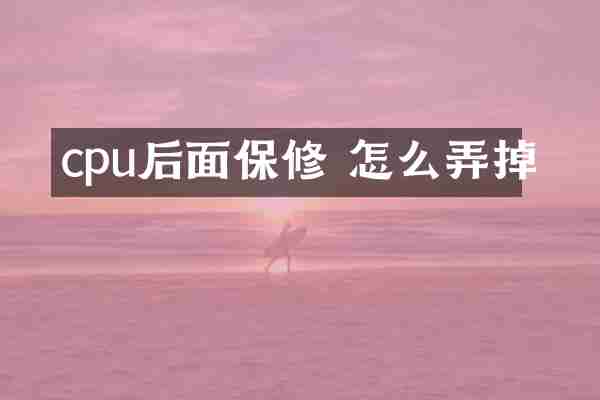 cpu后面保修 怎么弄掉