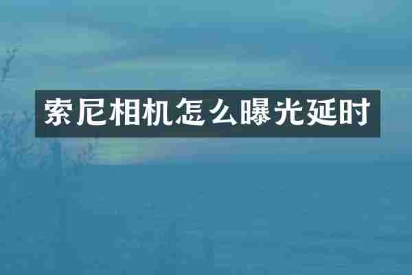 索尼相机怎么曝光延时