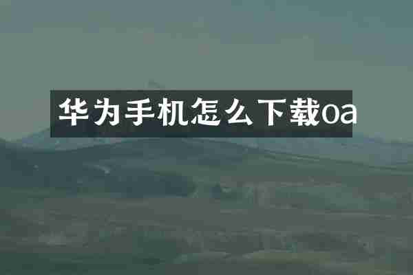 华为手机怎么下载oa