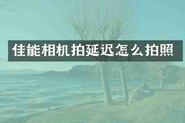 佳能相机拍延迟怎么拍照