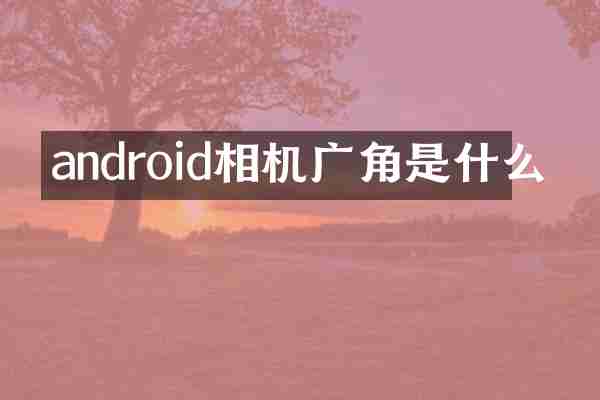 android相机广角是什么