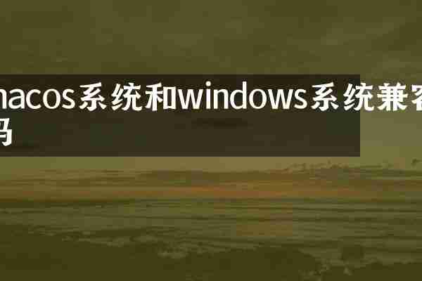 macos系统和windows系统兼容吗