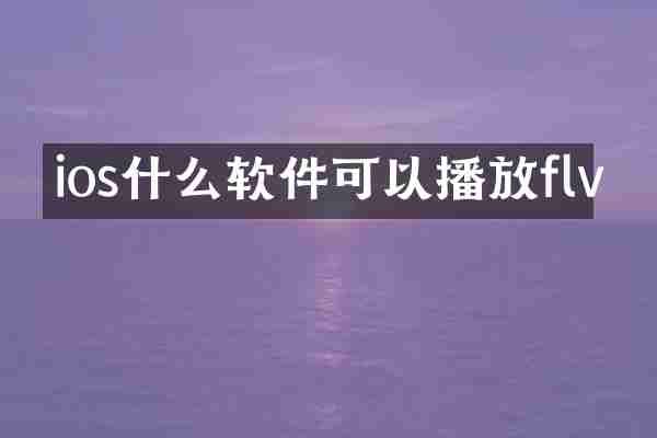 ios什么软件可以播放flv