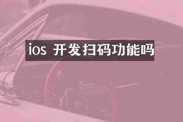 ios 开发扫码功能吗