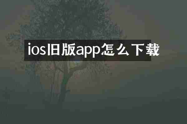 ios旧版app怎么下载