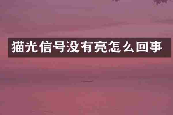 猫光信号没有亮怎么回事