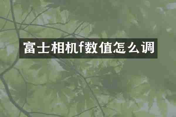 富士相机f数值怎么调