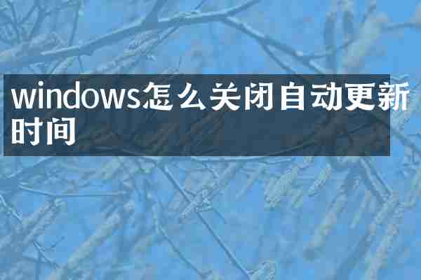 windows怎么关闭自动更新改时间