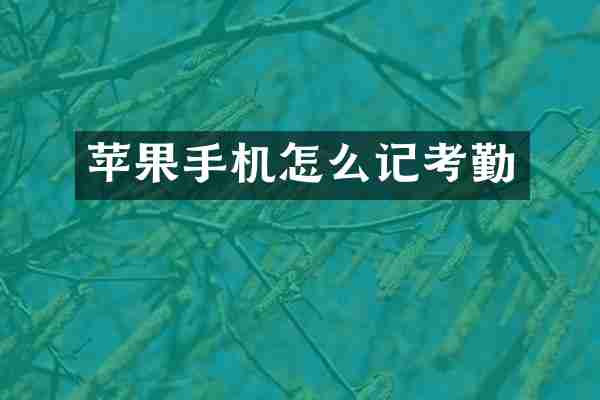 苹果手机怎么记考勤