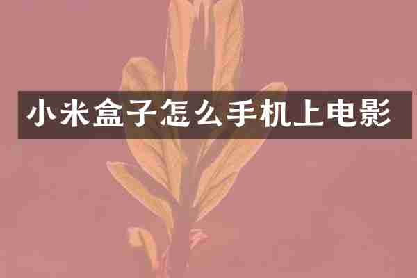 小米盒子怎么手机上电影