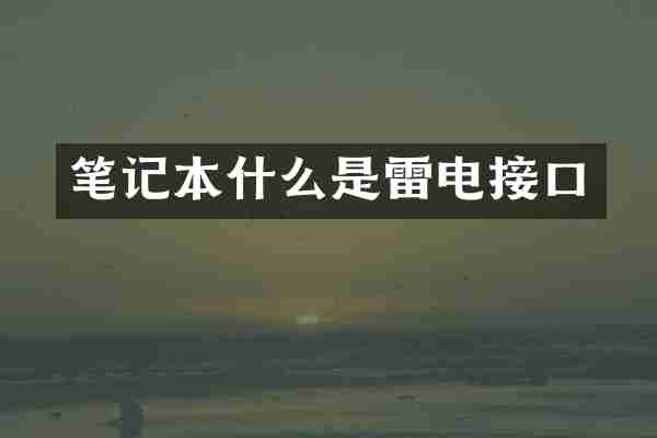 笔记本什么是雷电接口