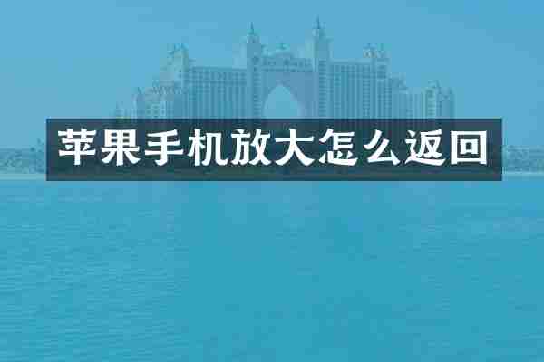 苹果手机放大怎么返回