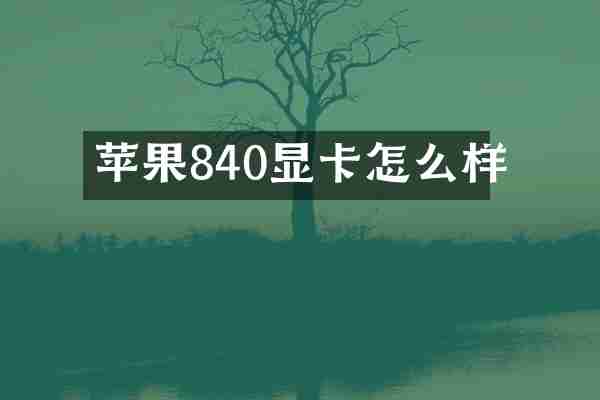 苹果840显卡怎么样