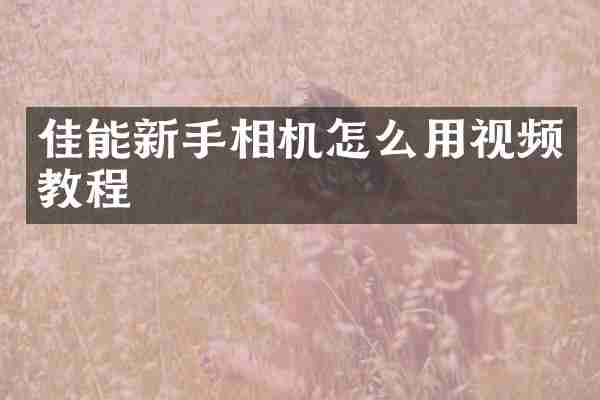 佳能新手相机怎么用视频教程