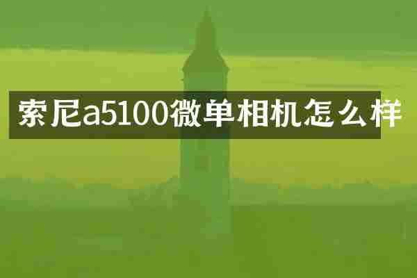 索尼a5100微单相机怎么样