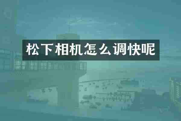 松下相机怎么调快呢