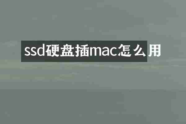 ssd硬盘插mac怎么用