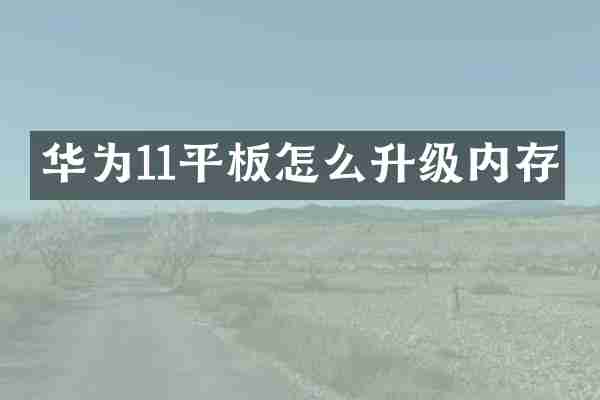 华为11平板怎么升级内存