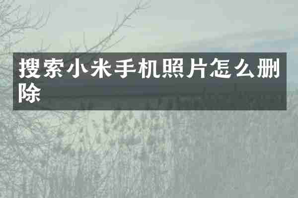 搜索小米手机照片怎么删除