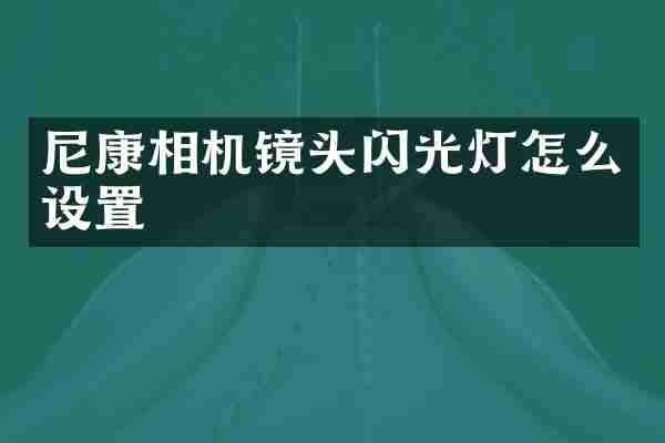 尼康相机镜头闪光灯怎么设置