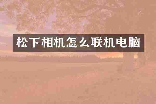 相机怎么联机电脑