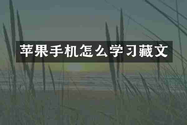 苹果手机怎么学习藏文
