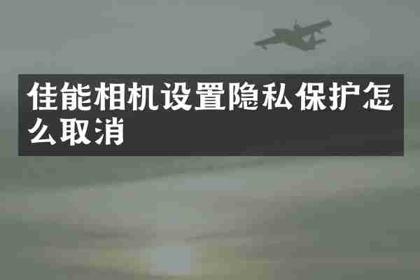 佳能相机设置隐私保护怎么取消
