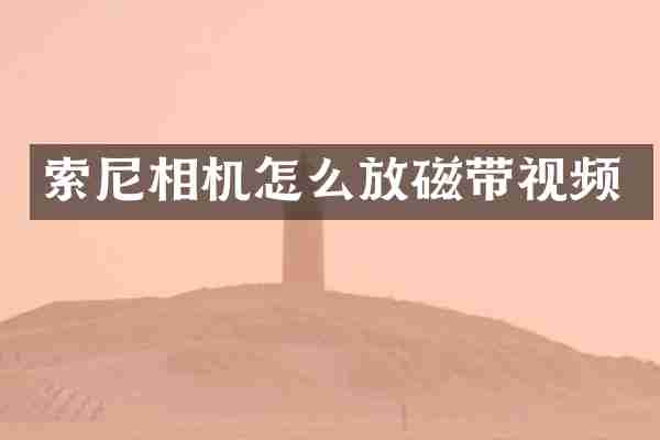 索尼相机怎么放磁带视频