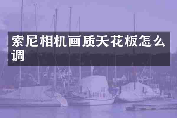 索尼相机画质天花板怎么调