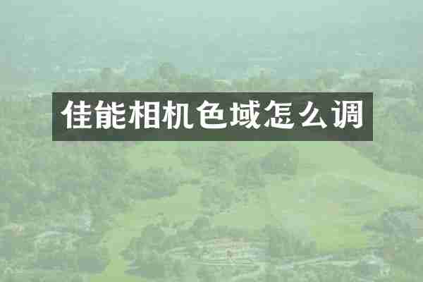 佳能相机色域怎么调
