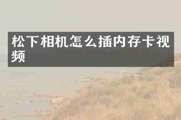 相机怎么插内存卡视频