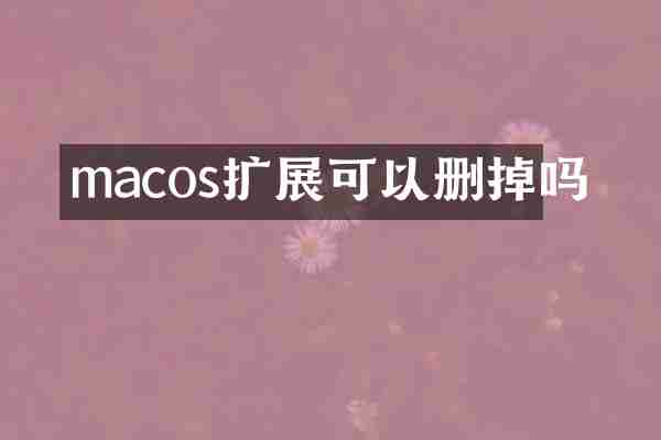 macos扩展可以删掉吗