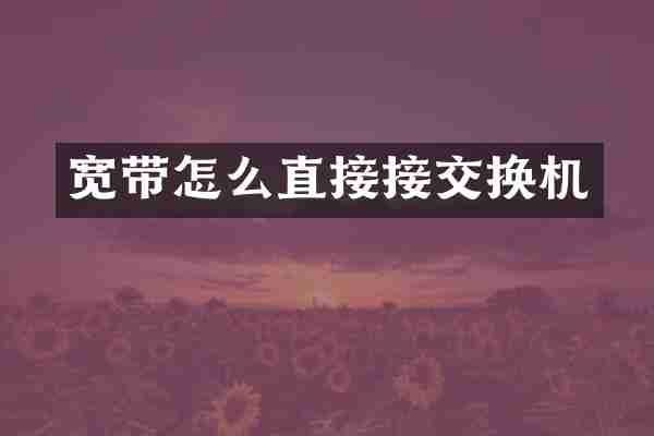 宽带怎么直接接交换机