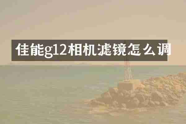 佳能g12相机滤镜怎么调