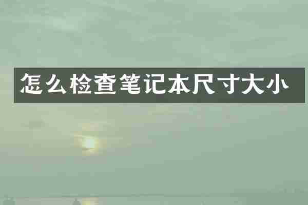 怎么检查笔记本尺寸大小