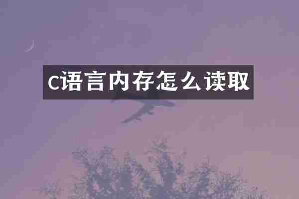 c语言内存怎么读取