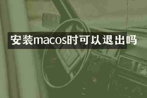 安装macos时可以退出吗