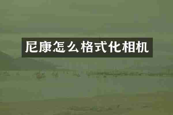 尼康怎么格式化相机