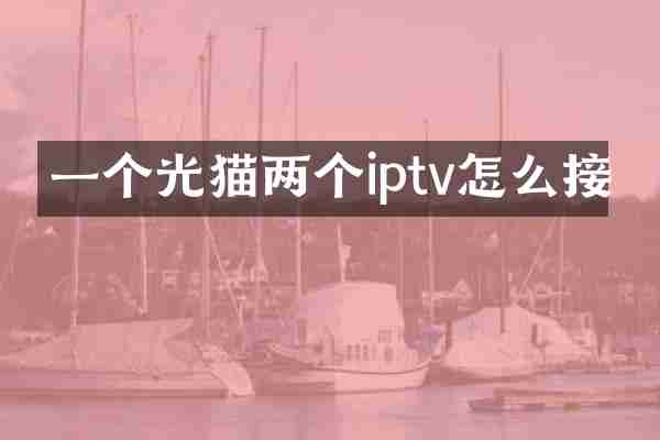 一个光猫两个iptv怎么接